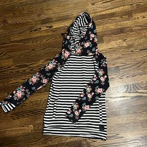 & ‘Ampersand’ striped floral sweatshirt hoodie size L